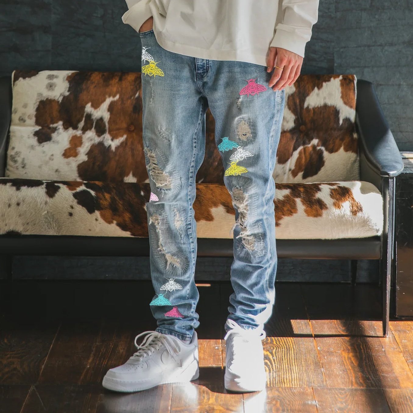 PRINCIPE prive X MEDIUM RARE - BEE MY “E”CRUSHED DENIM